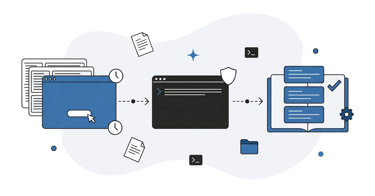 AI drafts WP-CLI one-liners with dry-run plus idempotency check, the time tax click loops charge.