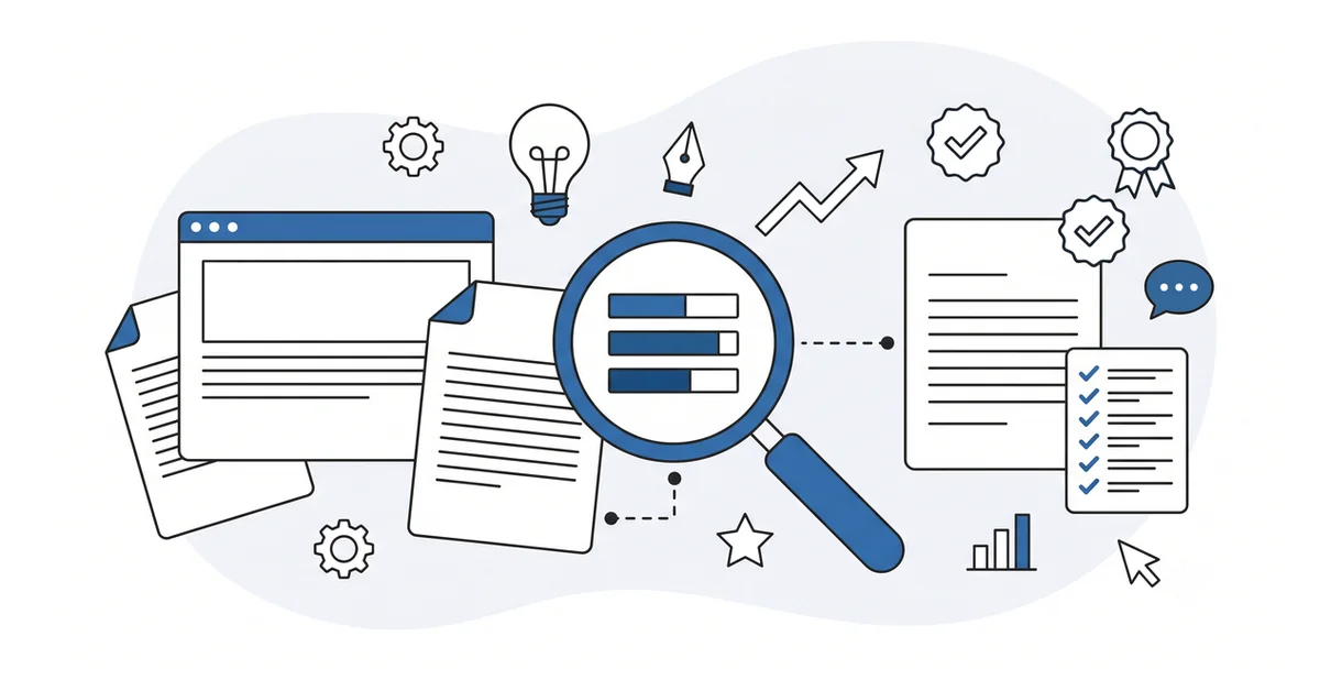 A three-layer lens auditing website copy for vocabulary, structure, and voice in the AI era.