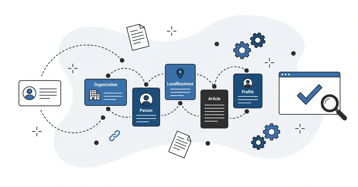 AI prefers entities verified by linked profiles, the 46% lift one identity block cannot earn.