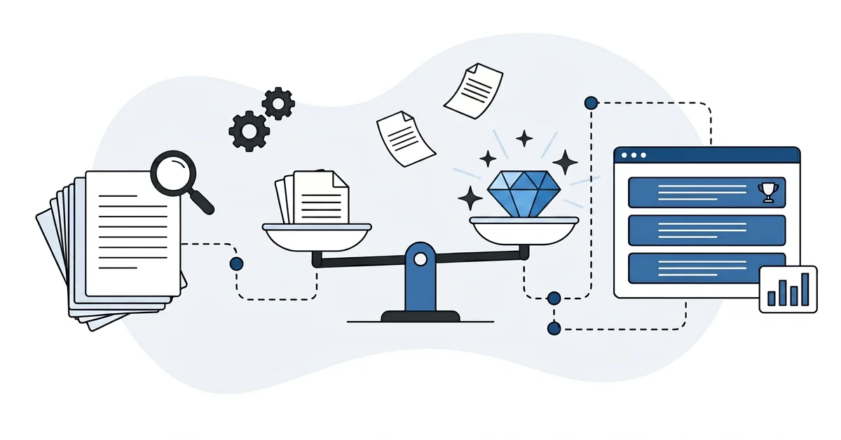 Information gain weighed against restated content, the axis AI engines use when picking citations