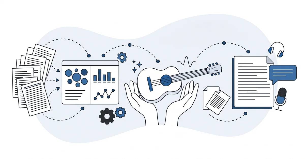 AI theme map paired with three customer interviews, the two-track workflow this post argues for.