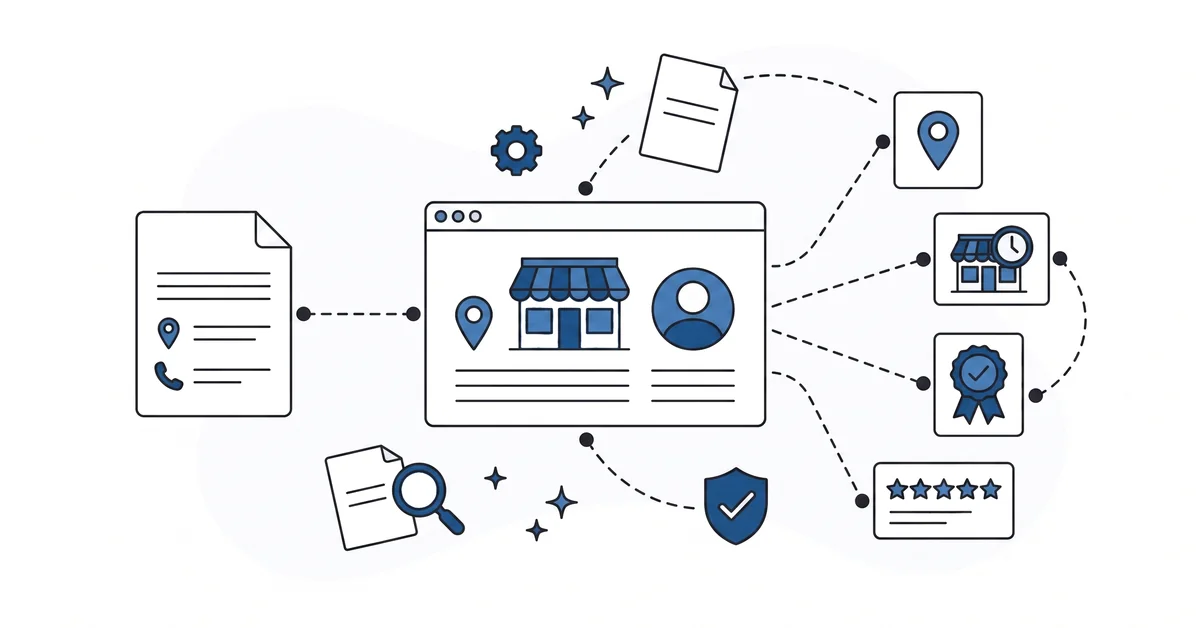 Local-business WordPress site as the trust anchor that verifies the Google Business Profile.