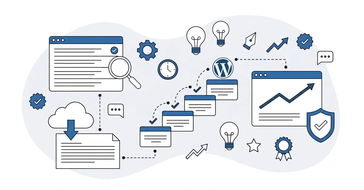 Staged WordPress 7 upgrade climbing core, themes, plugins, the safe one-at-a-time shape this post walks.